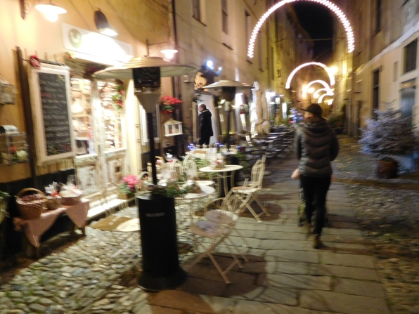 Finalborgo by night - all lit up for the holidays